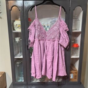 NWT Free People Bali Badlands off shoulder purple dress